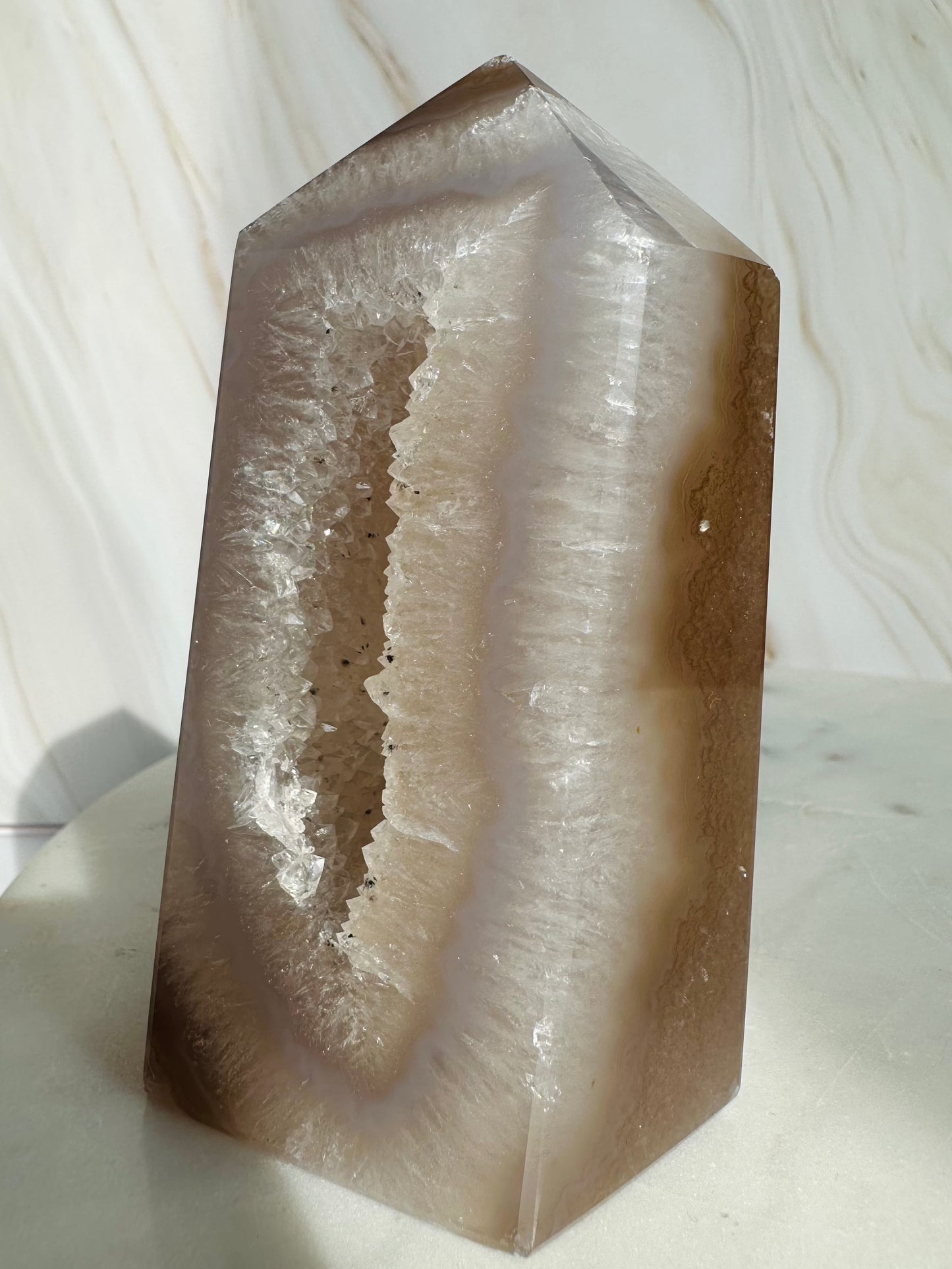 Druzy agaat punt toren - 22003
