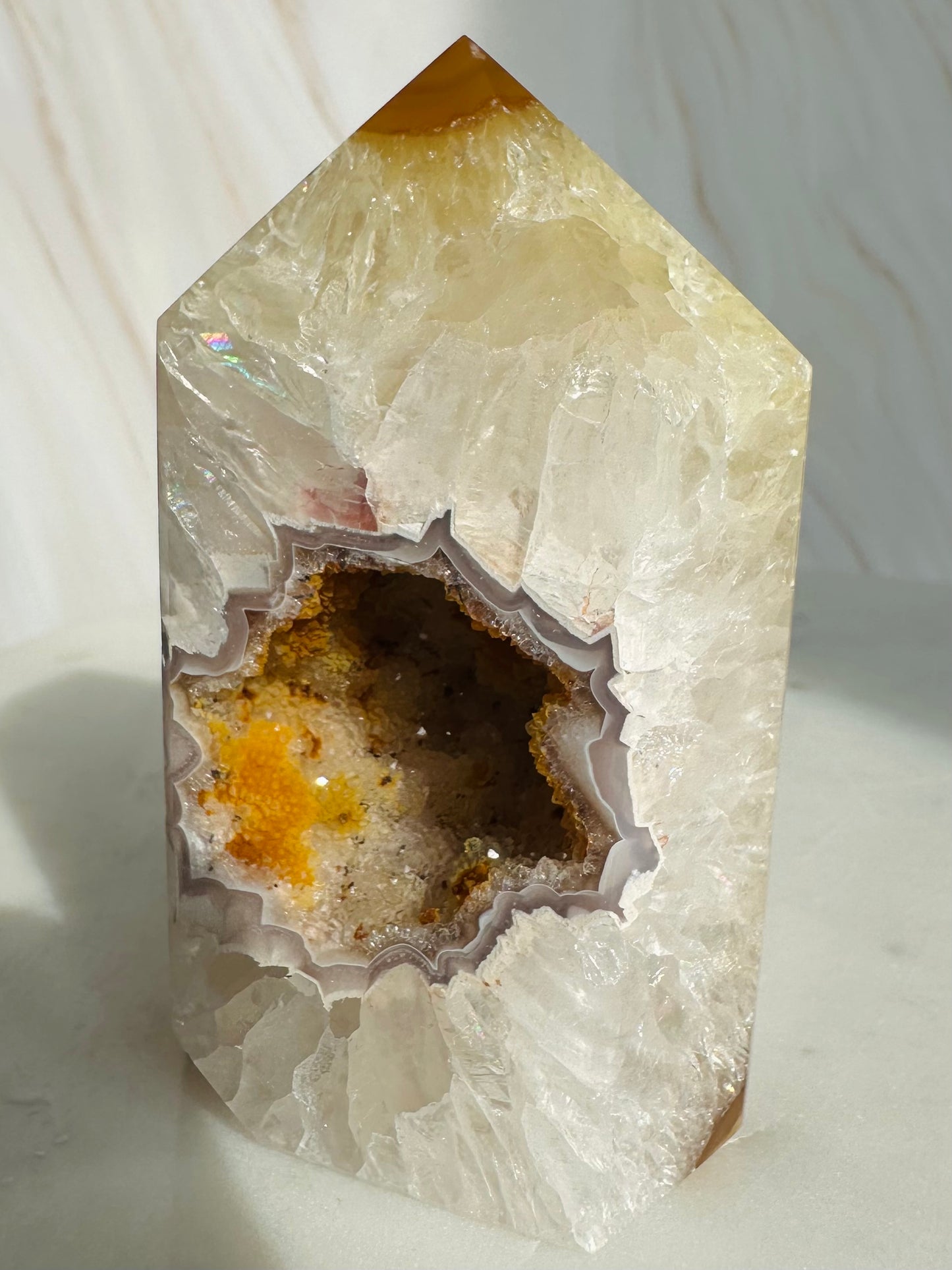 Druzy agaat punt toren - 22008