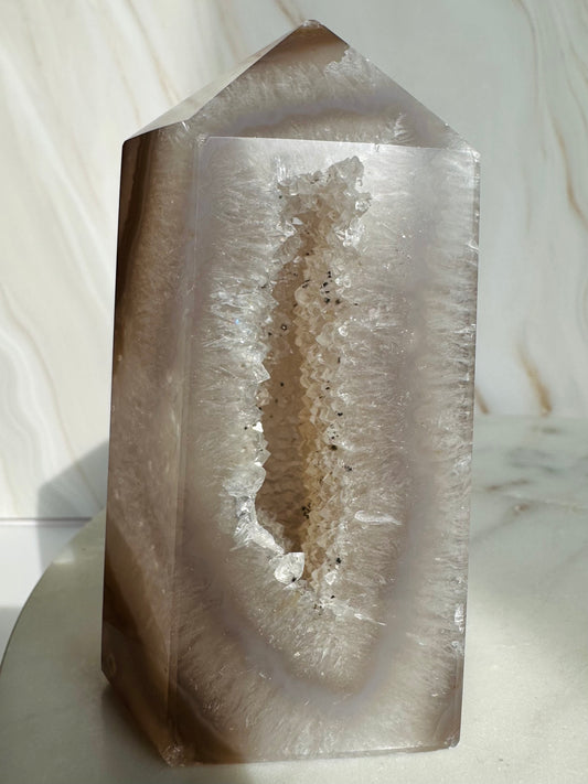 Druzy agaat punt toren - 22003