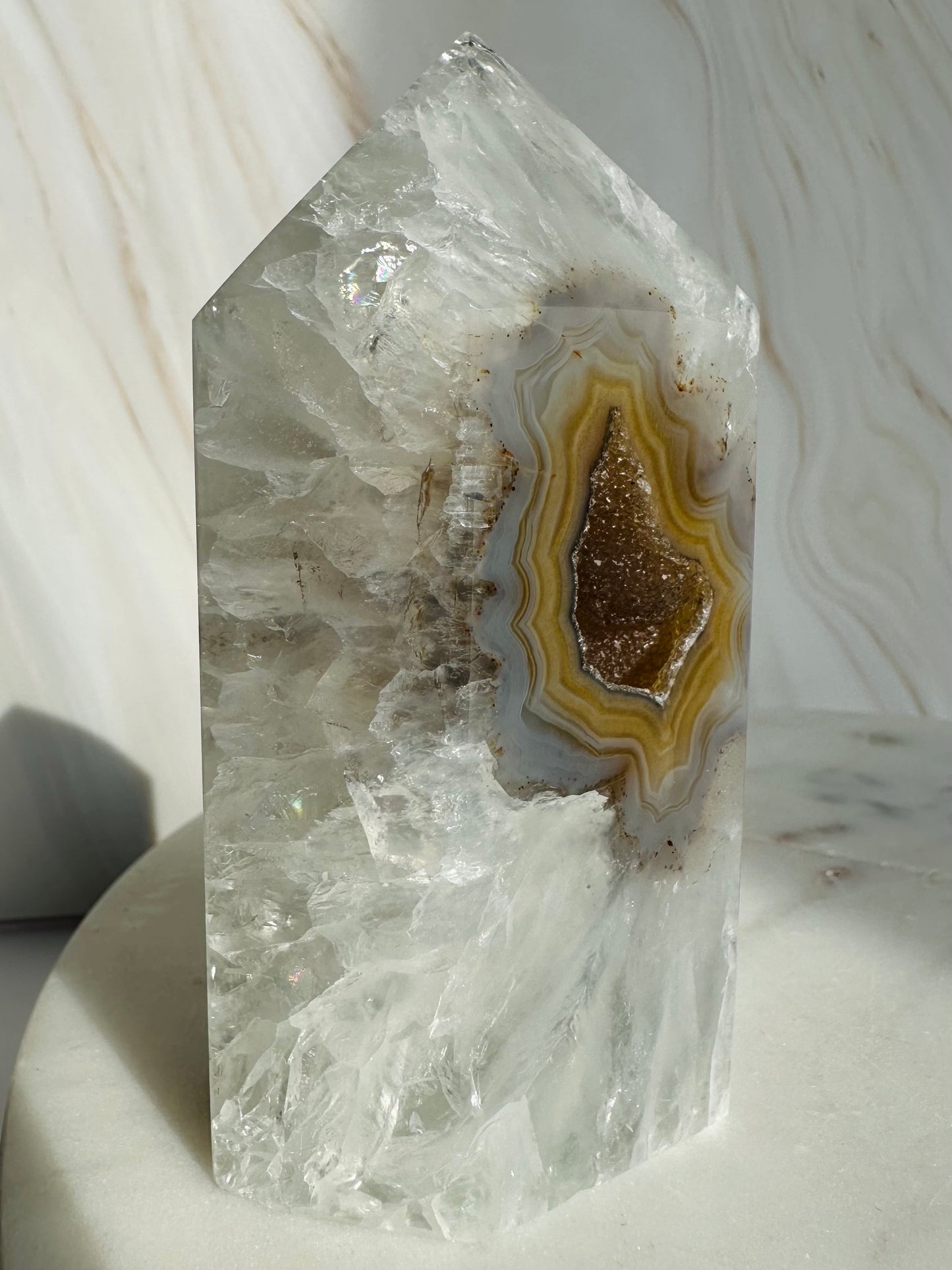 Druzy agaat punt toren - 22004