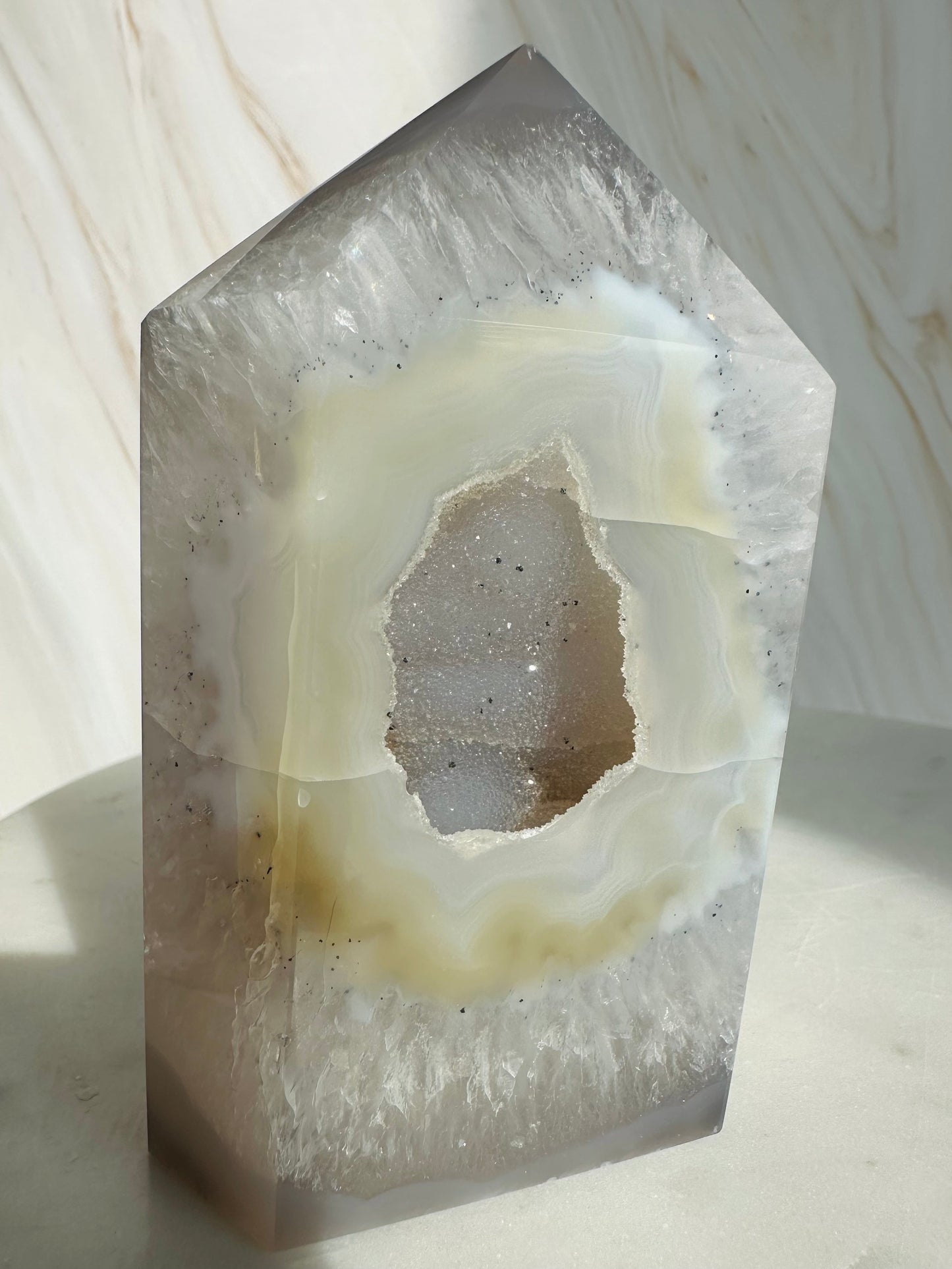 Druzy agaat punt toren - 22007
