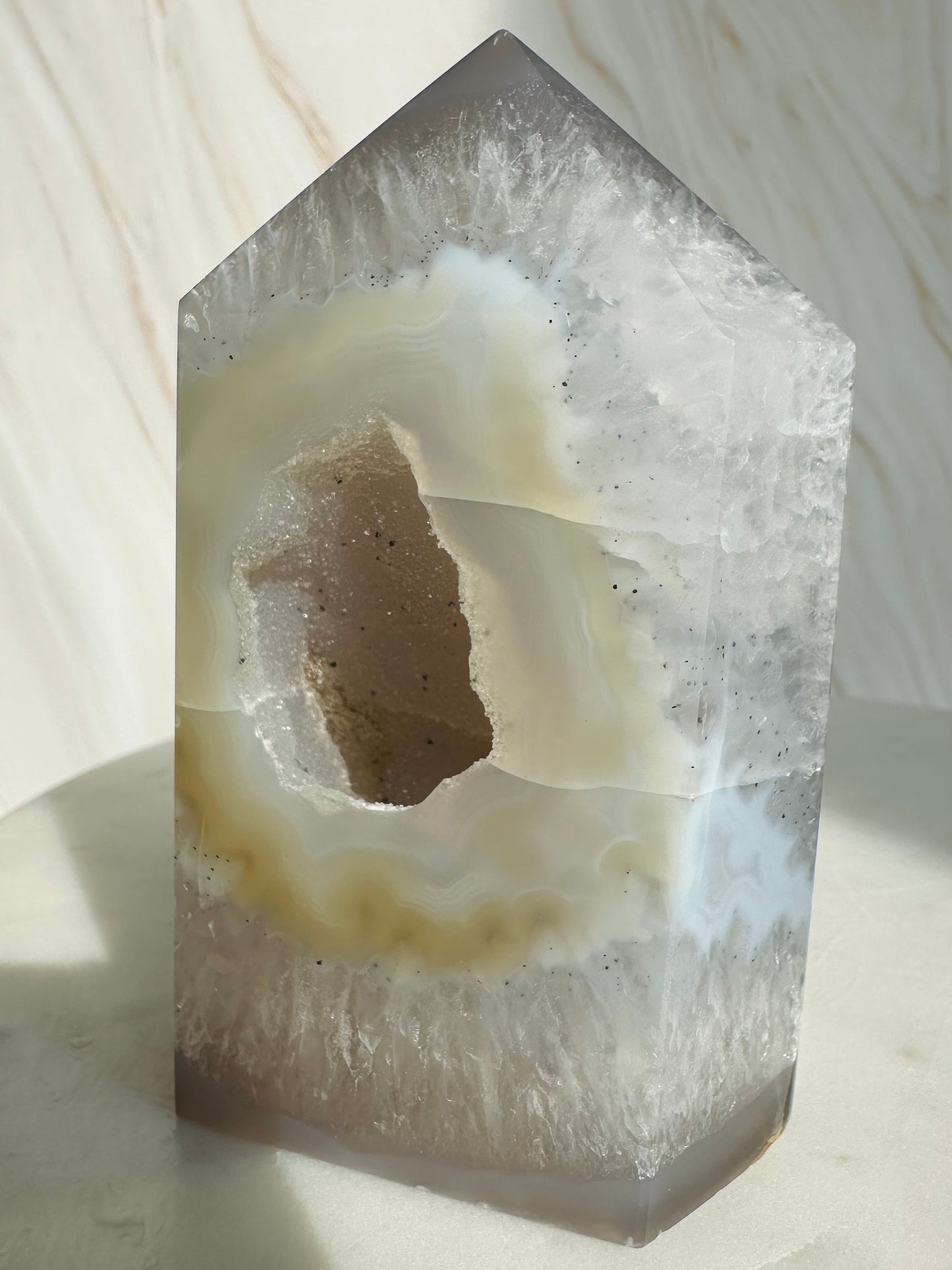 Druzy agaat punt toren - 22007