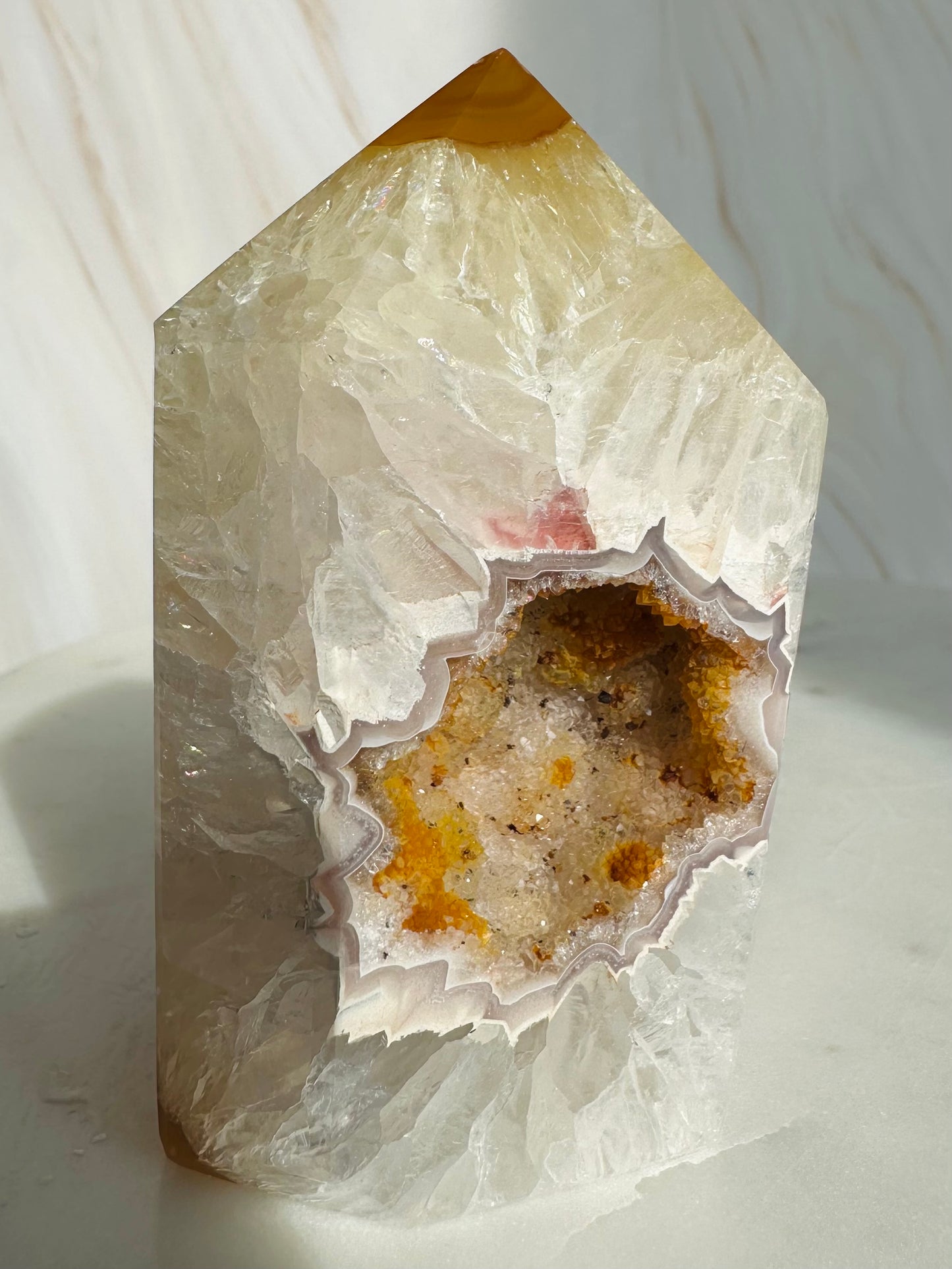 Druzy agaat punt toren - 22008