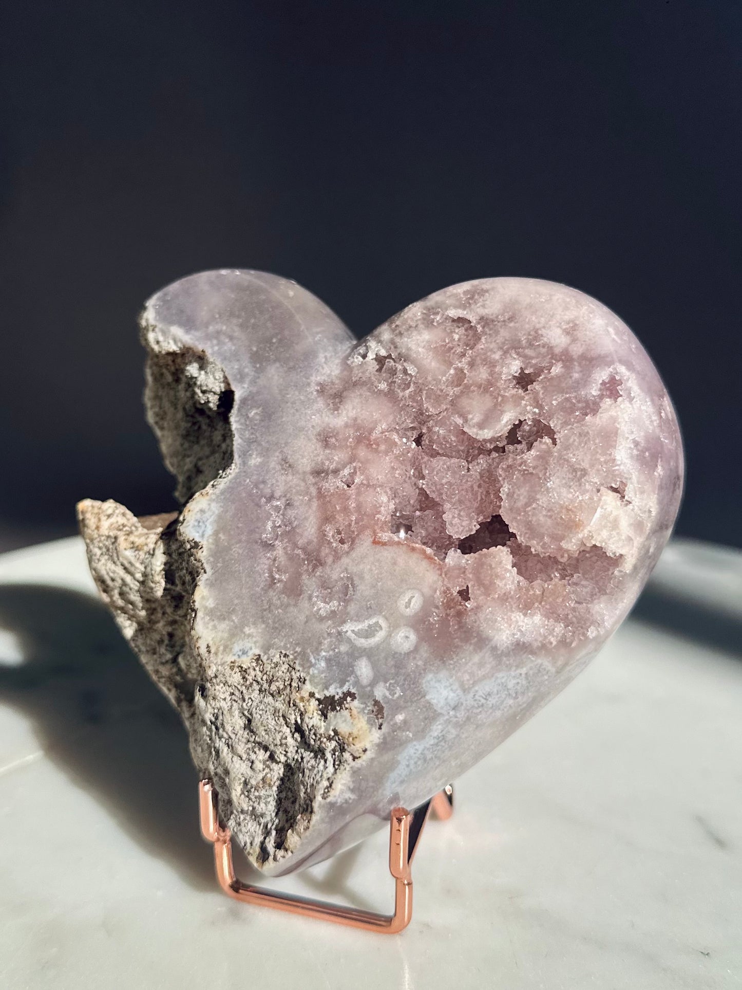 Roze amethist hart - 27001
